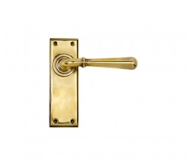 From The Anvil Newbury Door Handles On Backplate - Aged Brass