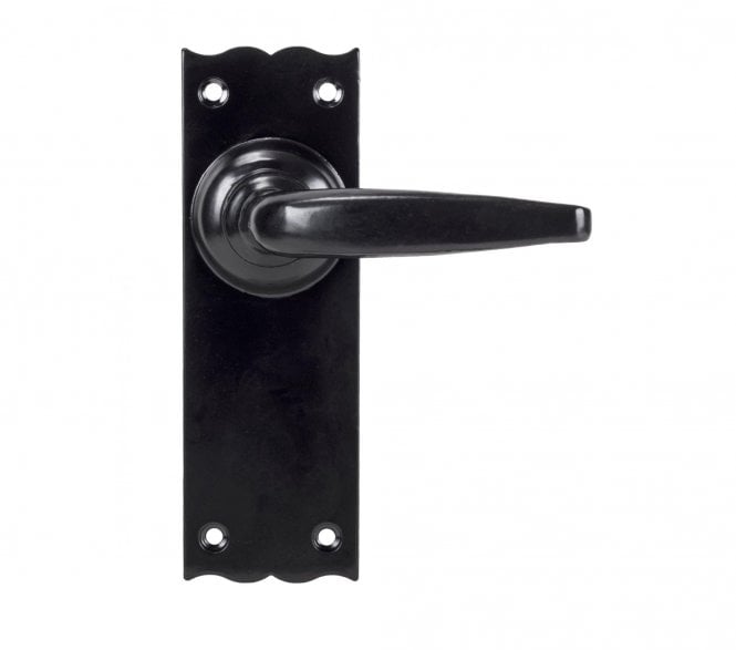 From The Anvil Oak Door Handles On Backplate - Black