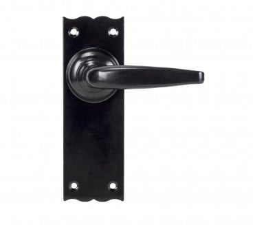 From The Anvil Oak Door Handles On Backplate - Black