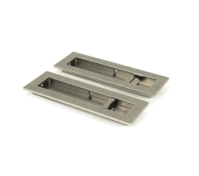 From The Anvil Pewter 175mm Plain Rectangular Pull - Privacy Set