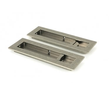 From The Anvil Pewter 175mm Plain Rectangular Pull - Privacy Set