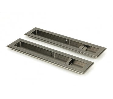 From The Anvil Pewter 250mm Art Deco Rectangular Pull - Privacy Set