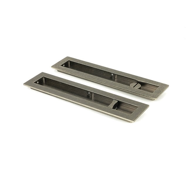 From The Anvil Pewter 250mm Plain Rectangular Pull - Privacy Set