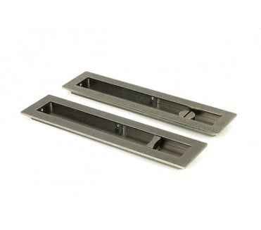 From The Anvil Pewter 250mm Plain Rectangular Pull - Privacy Set