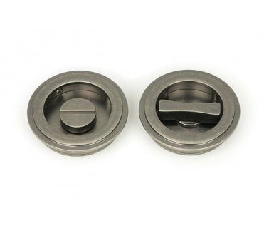 From The Anvil Pewter 60mm Art Deco Round Pull - Privacy Set