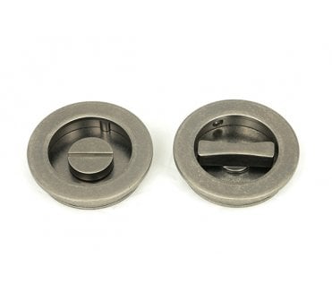 From The Anvil Pewter 60mm Plain Round Pull - Privacy Set
