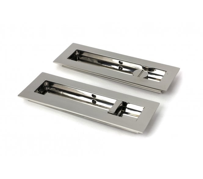 From The Anvil Plain Rectangular Sliding Bathroom Flush Pull Set (Grade 316) - Polished Stainless Steel