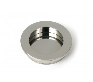 From The Anvil Plain Round Flush Pull (Grade 316) - Polished Stainless Steel