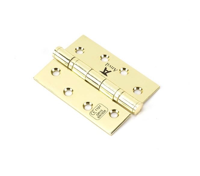 From The Anvil Polished Brass 102mm Ball Bearing Butt Hinge (Pair)