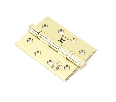 From The Anvil Polished Brass 102mm Ball Bearing Butt Hinge (Pair)