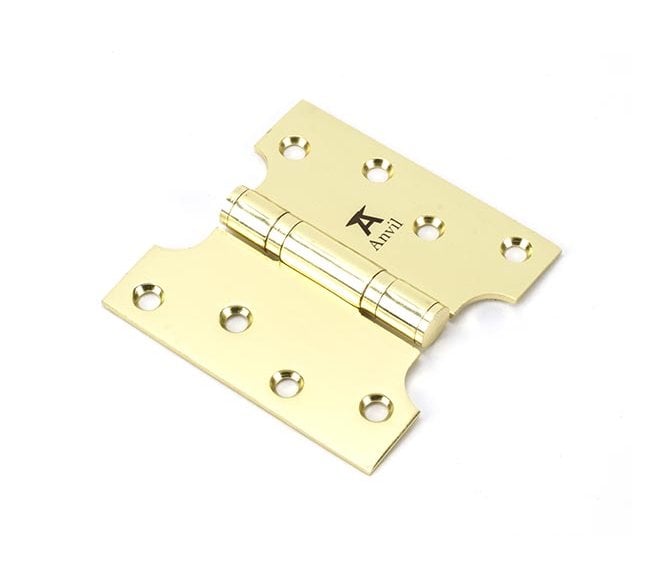 From The Anvil Polished Brass 102x65x102mm Parliament Hinge (Pair)