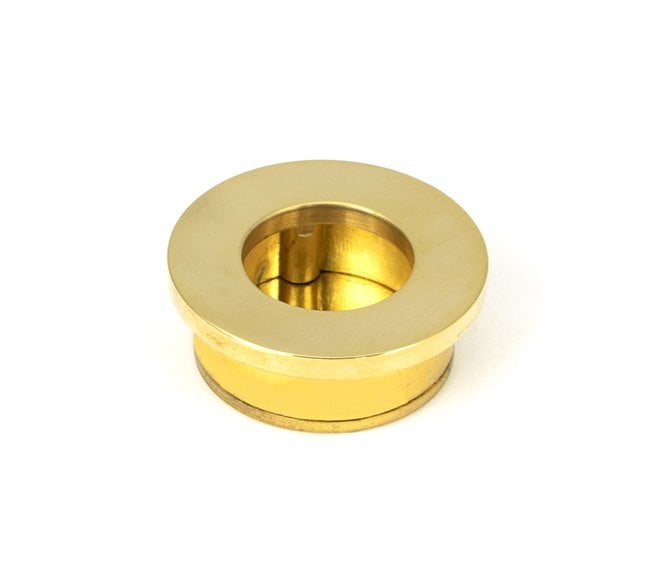 From The Anvil Polished Brass 34mm Round Finger Edge Pull