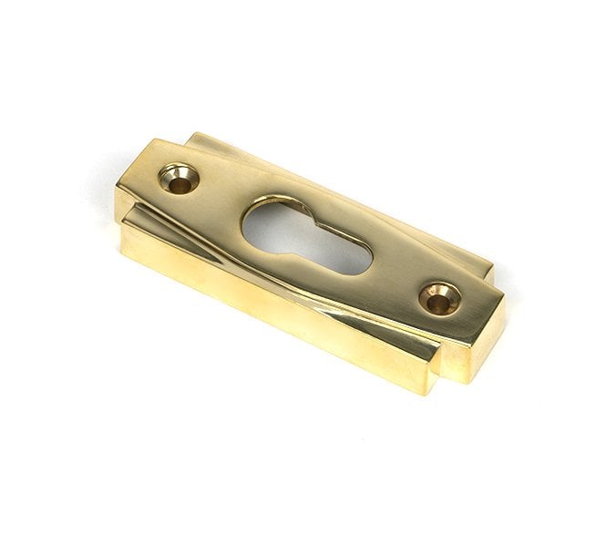 From The Anvil Polished Brass Art Deco Euro Escutcheon