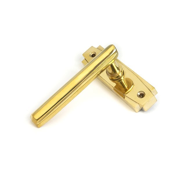 From The Anvil Polished Brass Art Deco Lever on Rose Set
