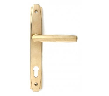 From The Anvil Polished Brass Art Deco Slimline Lever Espag. Lock Set
