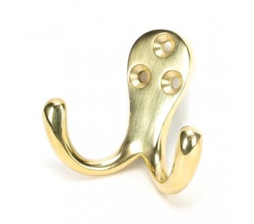 From The Anvil Polished Brass Celtic Double Robe Hook