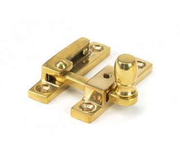 From The Anvil Polished Brass Mushroom Quadrant Fastener - Narrow