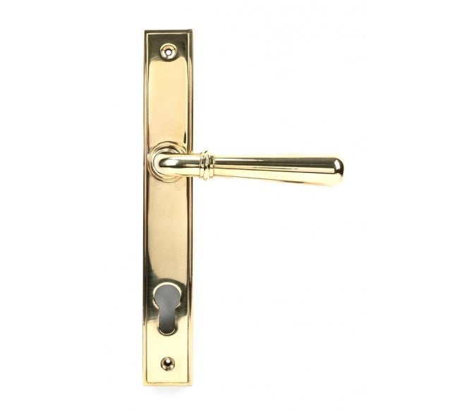 From The Anvil Polished Brass Newbury Slimline Lever Espag. Lock Set
