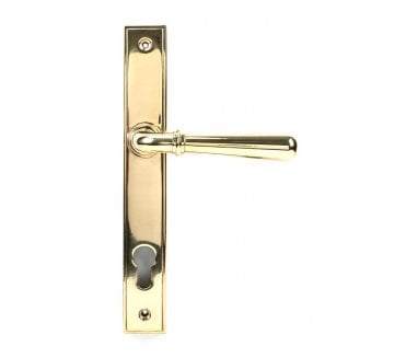 From The Anvil Polished Brass Newbury Slimline Lever Espag. Lock Set
