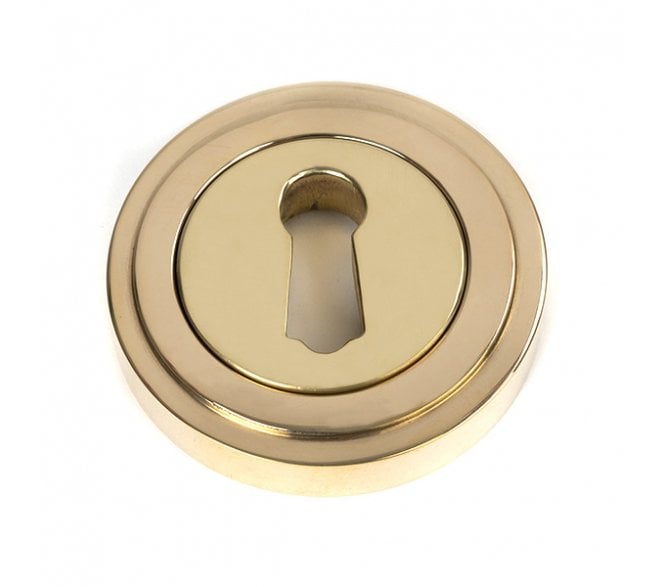 From The Anvil Polished Brass Round Escutcheon (Art Deco)