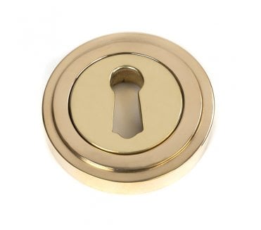 From The Anvil Polished Brass Round Escutcheon (Art Deco)