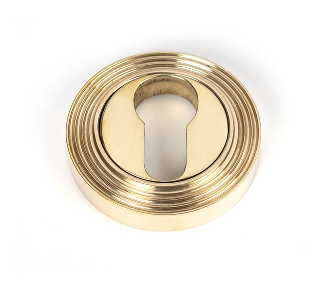 From The Anvil Polished Brass Round Euro Escutcheon (Beehive)