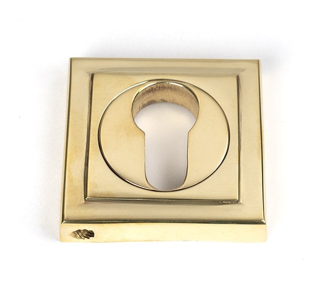 From The Anvil Polished Brass Round Euro Escutcheon (Square)