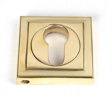 From The Anvil Polished Brass Round Euro Escutcheon (Square)