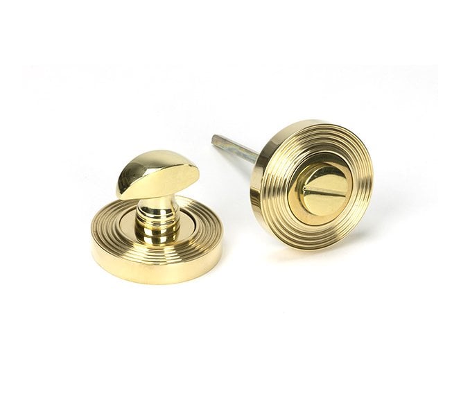 From The Anvil Polished Brass Round Thumbturn Set (Beehive)