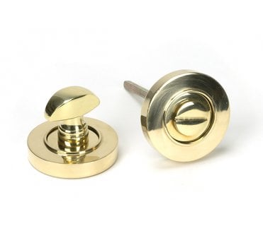 From The Anvil Polished Brass Round Thumbturn Set (Plain)