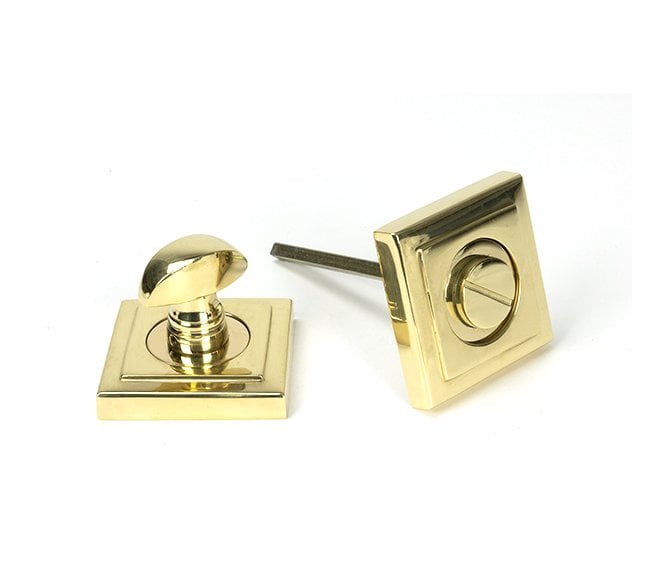 From The Anvil Polished Brass Round Thumbturn Set (Square)