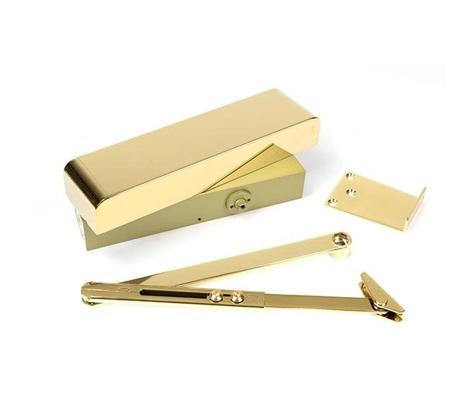 From The Anvil Polished Brass Size 2-5 Door Closer & Cover