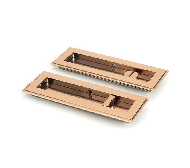 From The Anvil Polished Bronze 175mm Art Deco Rectangular Pull -Privacy Set