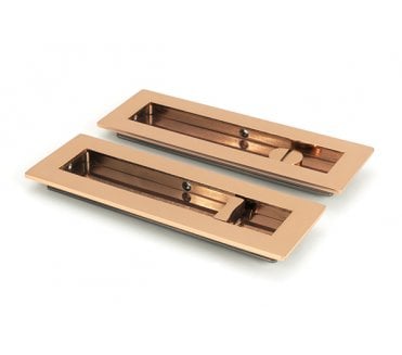 From The Anvil Polished Bronze 175mm Plain Rectangular Pull - Privacy Set