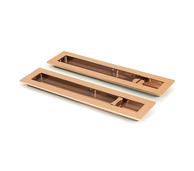From The Anvil Polished Bronze 250mm Plain Rectangular Pull - Privacy Set