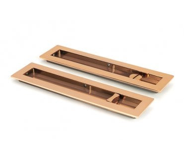 From The Anvil Polished Bronze 250mm Plain Rectangular Pull - Privacy Set