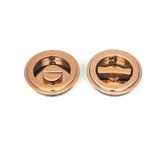 From The Anvil Polished Bronze 60mm Art Deco Round Pull - Privacy Set