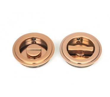 From The Anvil Polished Bronze 60mm Art Deco Round Pull - Privacy Set