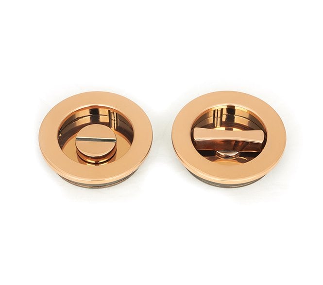 From The Anvil Polished Bronze 60mm Plain Round Pull - Privacy Set