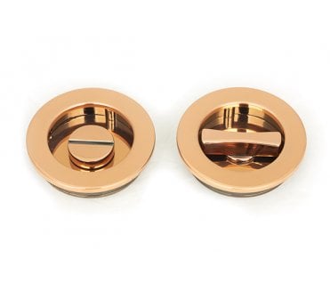 From The Anvil Polished Bronze 60mm Plain Round Pull - Privacy Set