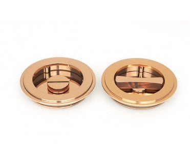 From The Anvil Polished Bronze 75mm Art Deco Round Pull - Privacy Set