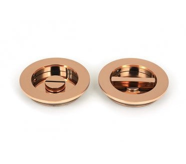 From The Anvil Polished Bronze 75mm Plain Round Pull - Privacy Set