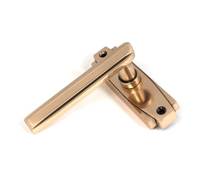 From The Anvil Polished Bronze Art Deco Lever on Rose Set