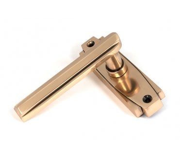 From The Anvil Polished Bronze Art Deco Lever on Rose Set