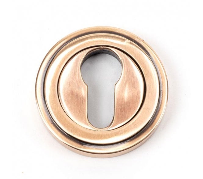 From The Anvil Polished Bronze Round Euro Escutcheon (Art Deco)
