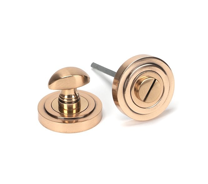 From The Anvil Polished Bronze Round Thumbturn Set (Art Deco)