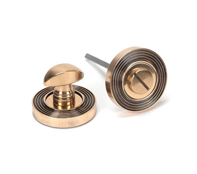 From The Anvil Polished Bronze Round Thumbturn Set (Beehive)