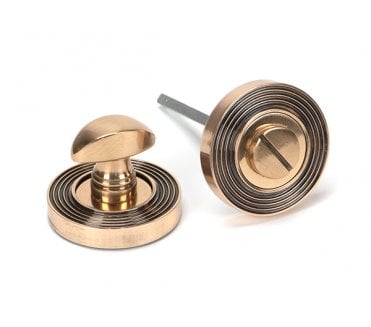 From The Anvil Polished Bronze Round Thumbturn Set (Beehive)