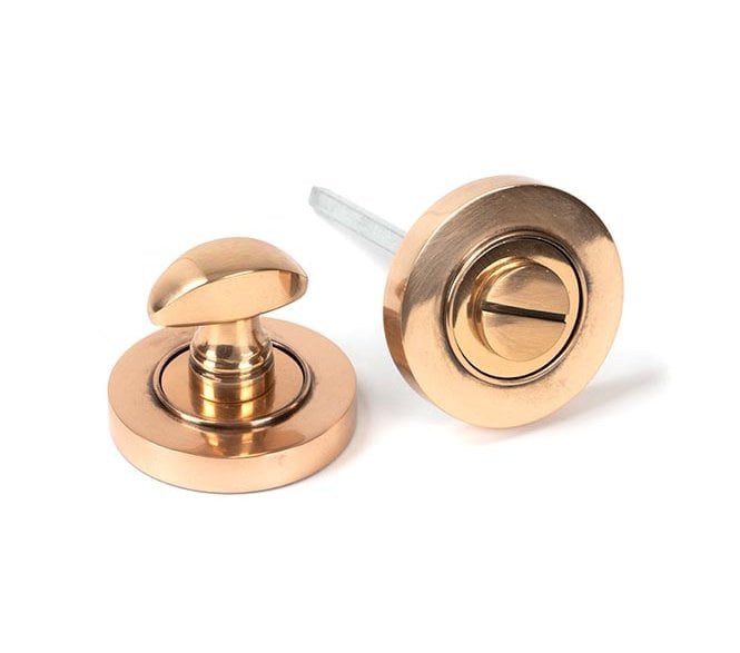 From The Anvil Polished Bronze Round Thumbturn Set (Plain)