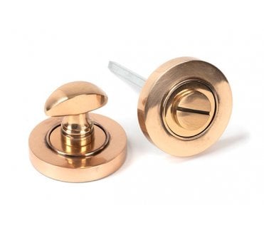 From The Anvil Polished Bronze Round Thumbturn Set (Plain)